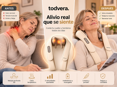 Masajeador Cervical Todvera® 3D con Calor | 3 Velocidades Regulables